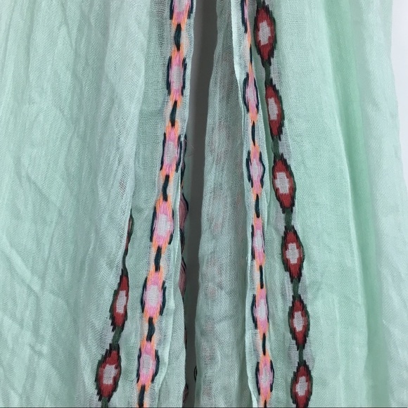 AMERICAN EAGLE Scarf Infinity Dots Neon Southwestern Embroidered Fringe Tassel - Picture 14 of 16